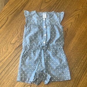 Carter’s Denim Polkadot Romper 9m